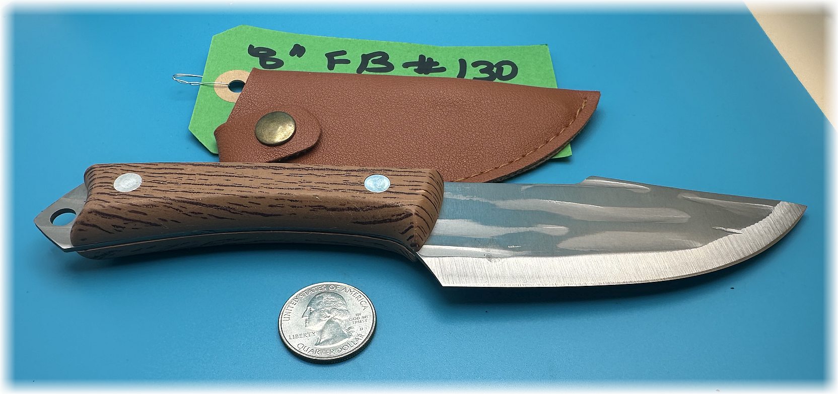 8 in fixed blade knife with sculpted blade and water proof andle super sharp