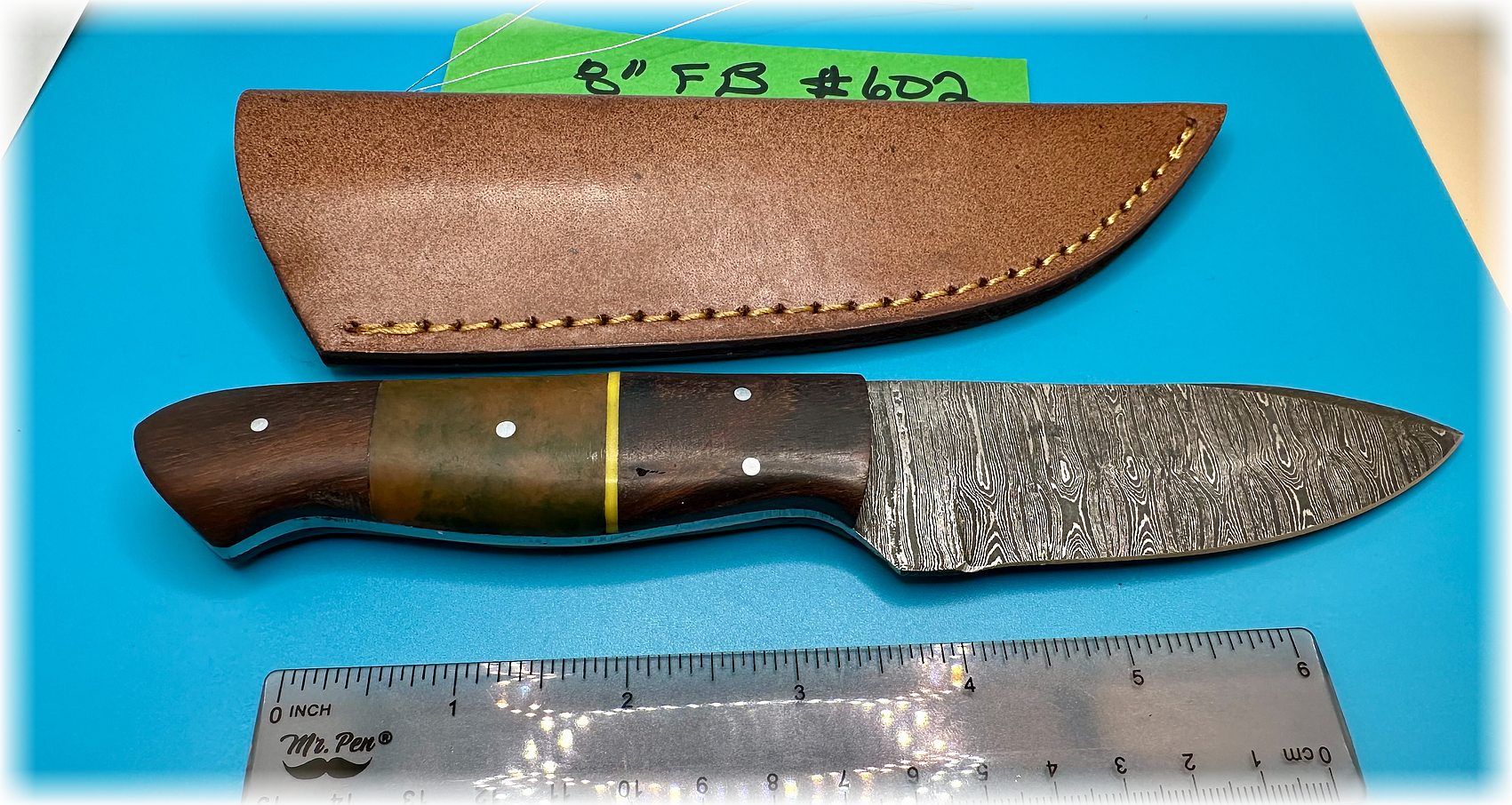8" Fixed blade knife with in rosewood & burl-$39-ships free-(#602)