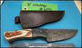 8" Fixed blade knife with composite layered burl-$39-ships free-(#604)