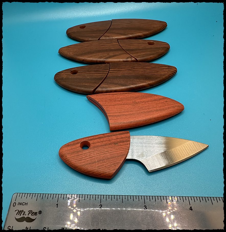 Set of 4-executive fish knives with polymer handles and sleek storage -$32-ships free (#606)