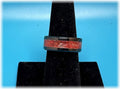Red fire opal on black ceramic band -size 7 1/2-$64- (ships free) (#452)