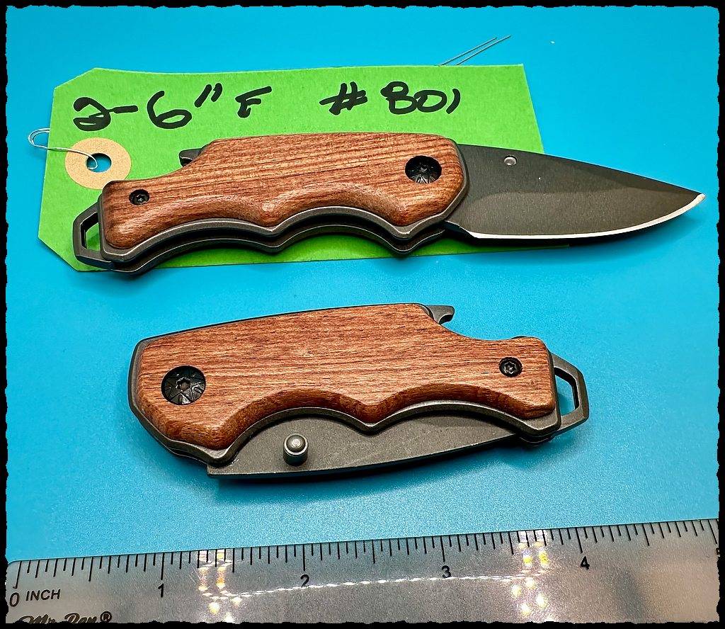 6" folding pocket knives with wood handles-set of 2-$34-free shipping-(#801)
