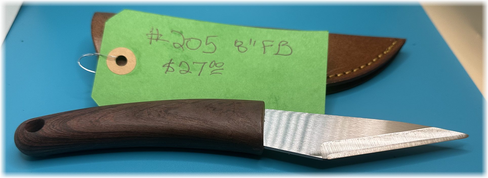 8" fixed blade knife with pruning blade & premium leather sheath -$27-ships free-(#205)