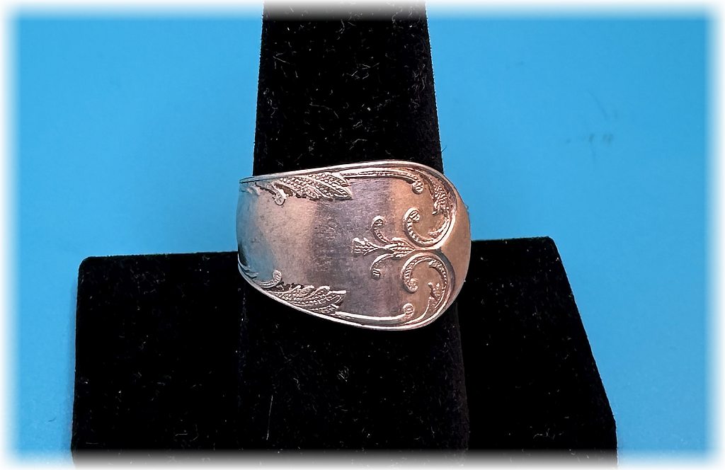 Upcycled Plated Silver Spoon Ring - Size 8 -$24- (ships free) (#604)