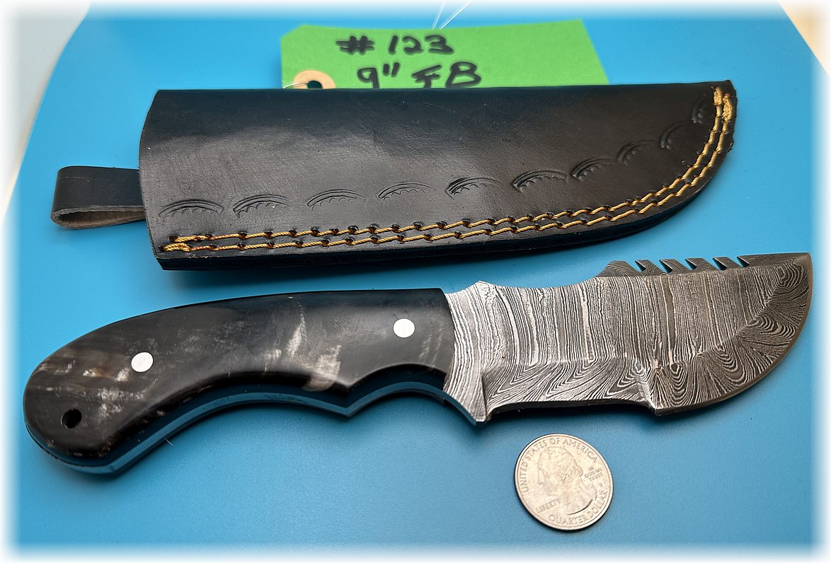 9" combo blade knife with ebony handle -$140- (#123) (free shipping)