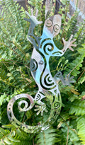 Gecko lizard in stainless steel for yard art ($55)-free shipping