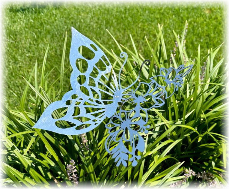 2 stainless steel butterfly combo pack for yard art -$95- (ships free)