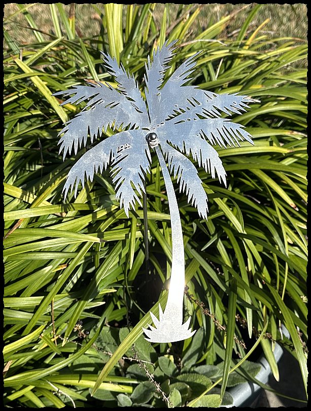 Palm tree in stainless steel yard art-$61-ships free_(#1010)