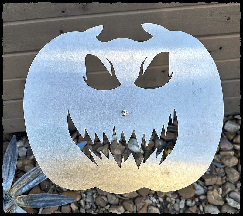 Stainless steel pumpkin yard art-$61-ships free-(#805)