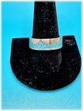 Mountain Inlay Ring-- Turquoise & Stainless Steel--$63- -size 11 (ships free) (#456)