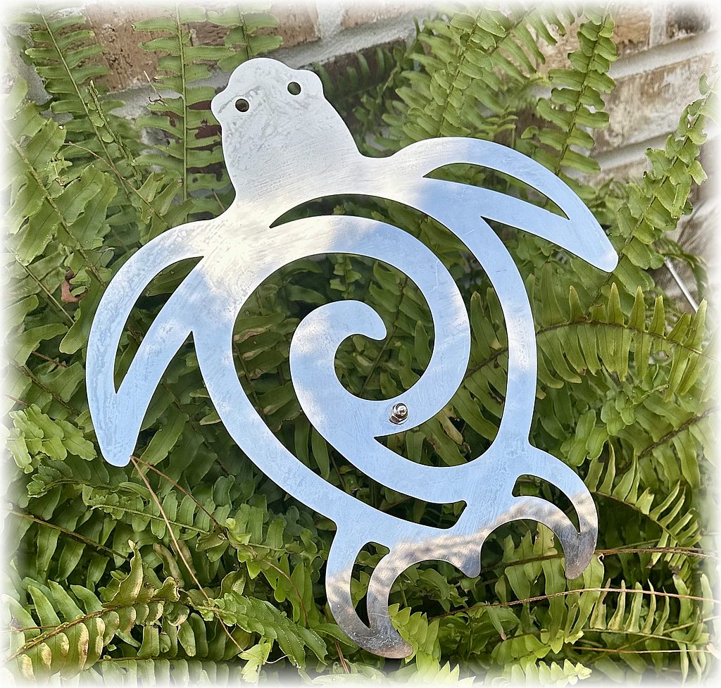 Stainless steel sea turtle ($59) yard art (free shipping)