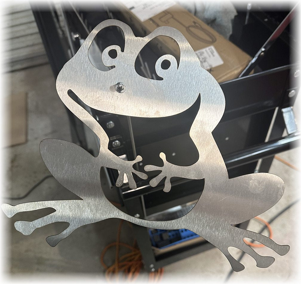 Stainless steel frog yard art ($56) with free shipping