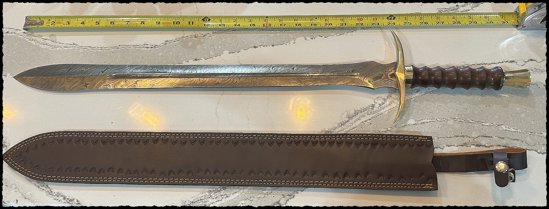 Full size real sword with brass accents -$255-ships free-(#801)